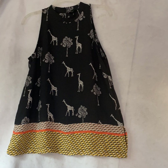 Worthington Giraffe Print Pullover Tank Top Shell - Picture 1 of 10